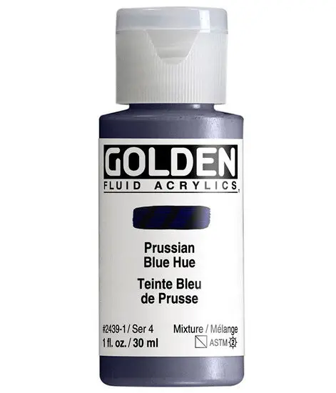 Prussian Blue Hue Acrylic Fluid Paint – 1 Oz (S4 Series) 1