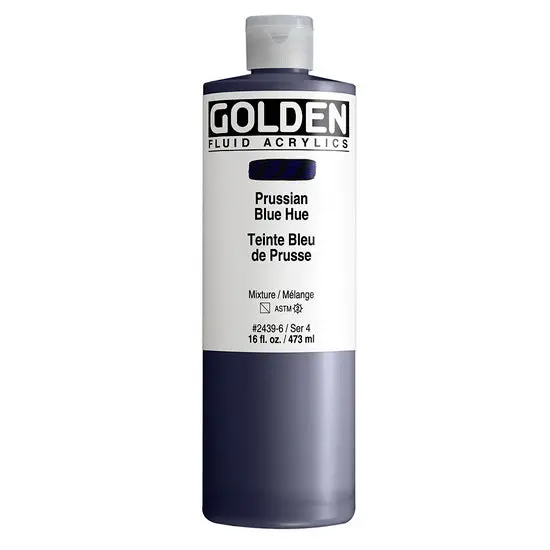 Prussian Blue Hue Acrylic Fluid Paint – 16 Oz Professional Grade 1