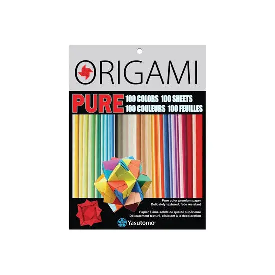 Pure Colour Assorted Origami Paper Pack – 100 Sheets, Premium Folding Craft Paper 1