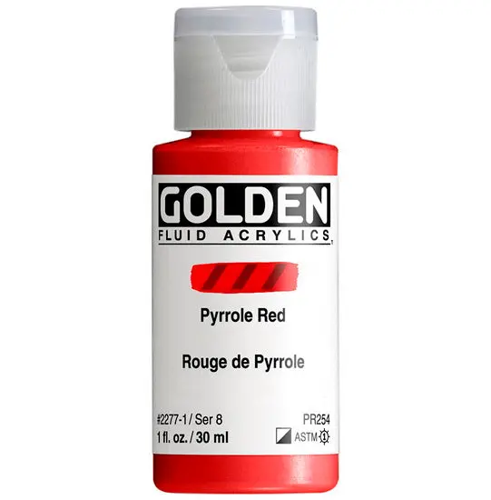 Pyrrole Red Acrylic Fluid Paint – 1 Oz (Series S8) 1