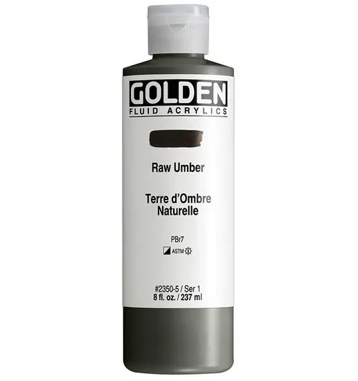 Raw Umber Fluid Acrylic Paint – 8 Oz (Series 1) 1