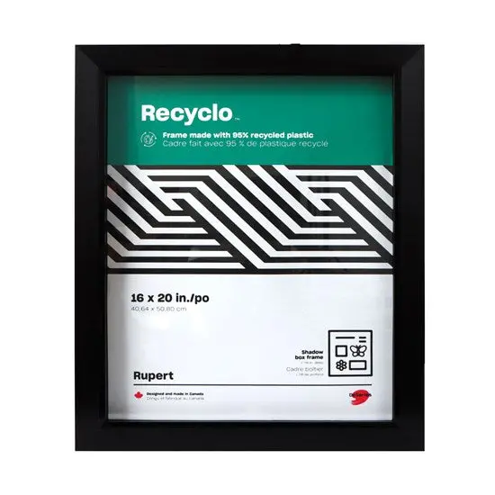 Recyclo™ Rupert Shadow Box Frame – Black, 16" × 20", Eco-Conscious Design 1