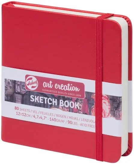 Red Art Sketchbook – 12×12Cm Creative Journal 1
