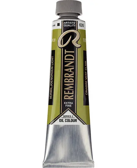 Rembrandt Oil Paint – Cinnabar Green Light, 40 Ml, Series 2 Professional Grade 1