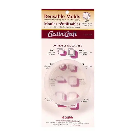 Resin Casting Mold – Oval Shape, 2 3/8" × 1 1/8" 1