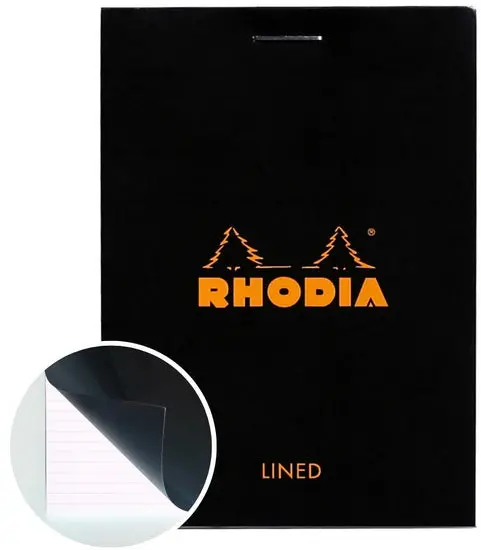 Rhodia Black Lined Notepad – Compact 74×105Mm Format 1