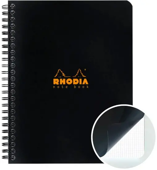 Rhodia Black Spiral Graph Notebook – 160 × 210 Mm 1