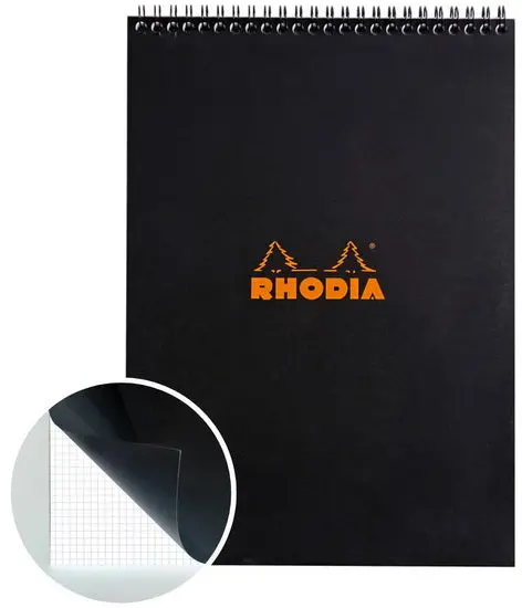 Rhodia Black Spiral Graph Notebook – A4 (210 × 297 Mm) 1