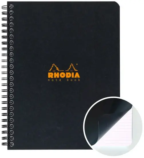 Rhodia Black Spiral Notebook – A5 Lined, 148 × 210 Mm 1