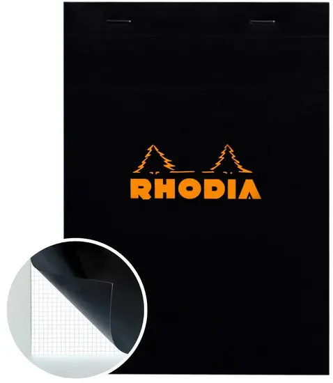 Rhodia Graph Paper Notepad – Black, 5.8 × 8.3 Inches 1