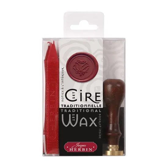 Rose Scented Traditional Sealing Wax & Brass Stamp Set 1