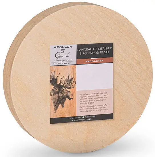 Round Wood Panel Canvas – 6-Inch Diameter Gallery-Wrapped Surface 1