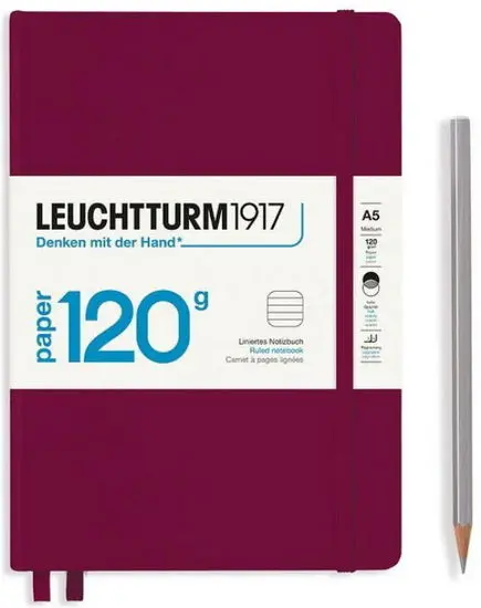 Ruled A5 Notebook – 203 Pages, 120Gsm, Burgundy Cover 1