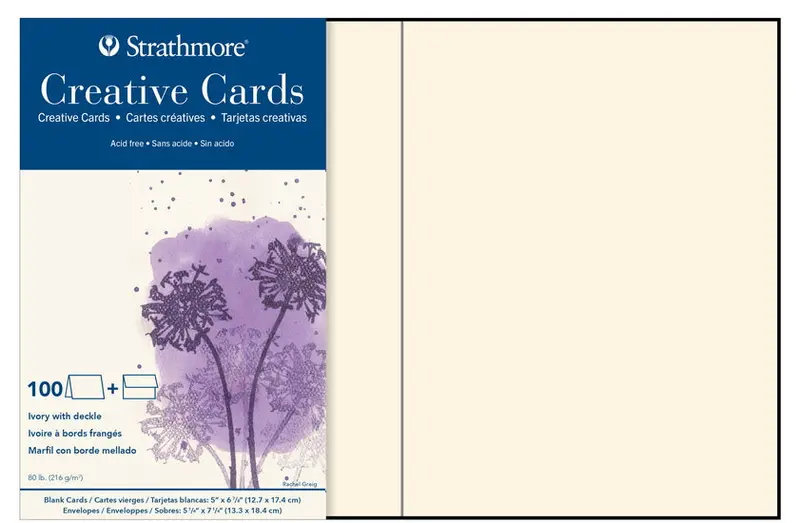 Rustic Ivory Greeting Cards – Rough-Edge Design, 5×7 Inches (Pack Of 10) 1