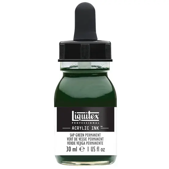 Sap Green Permanent Acrylic Ink – 30 Ml Bottle 1