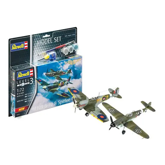 Scale Model Kit – Bf-109G-10 & Spitfire Mk.V Dual Aircraft Set 1