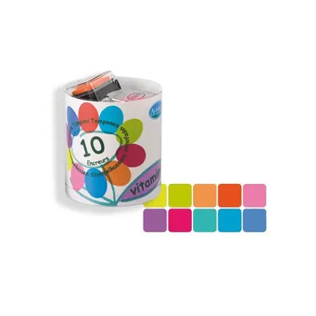 Set Of 10 Vitamin-Themed Ink Pads 1