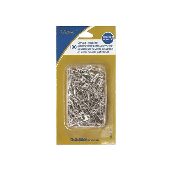 Set Of 100 Curved Safety Pins – 2.5Cm Mini Size 1