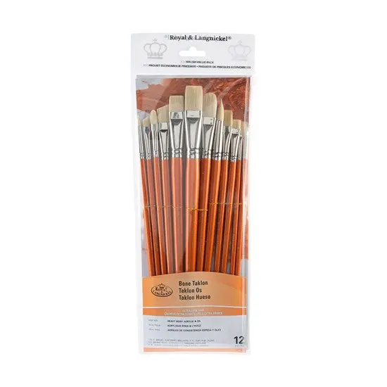 Set Of 12 Assorted Bone-Shaped Taklon Brushes 1