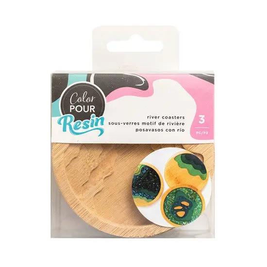 Set Of 3 River-Style Resin Wood Coasters 1