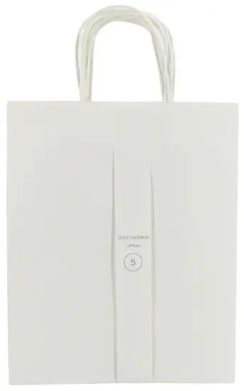 Set Of 5 Medium Kraft Paper Gift Bags – Natural White Finish 1