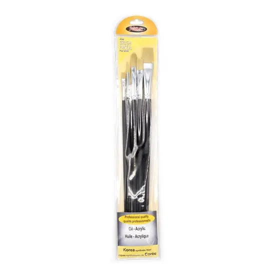 Set Of 5 Synthetic Hair Paintbrushes – Assorted Sizes 1