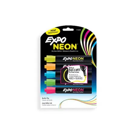 Set Of 5 Vibrant Neon Dry Erase Markers 1