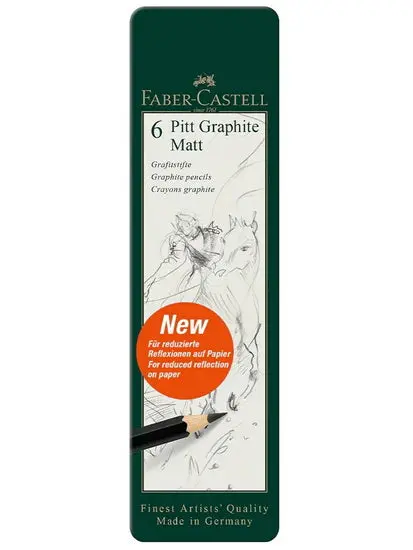 Set Of 6 Pitt Matte Graphite Drawing Pencils – Professional Grade 1