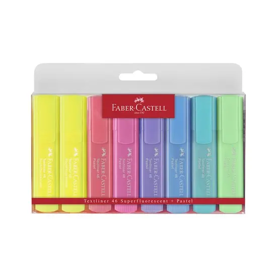 Set Of 8 Pastel-Toned Textliner Highlighters 1