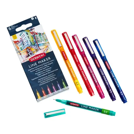 Set Of Six Precision Linemaker Drawing Pens 1