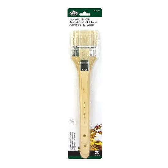 Set Of Three Flat Hog Bristle Paint Brushes 1