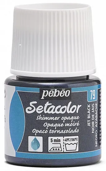 Setacolor Textile Paint – Opaque Jet Black, Marbled Finish, 45 Ml 1