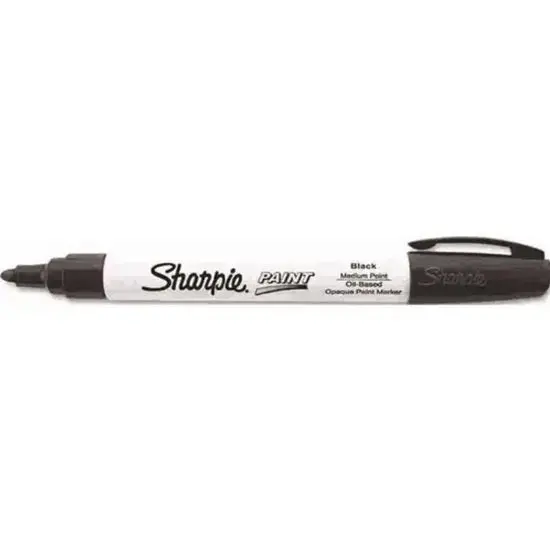 Sharpie Oil-Based Paint Marker – Medium Tip, Jet Black, Permanent On Multiple Surfaces 1