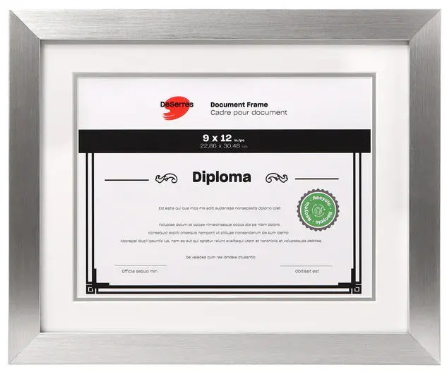 Silver Diploma Frame – Holds 8.5×11 In Documents 1