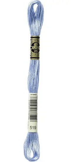 Sky Blue Embroidery Floss – Dmc #519, Soft Cotton Strands For Stitching 1