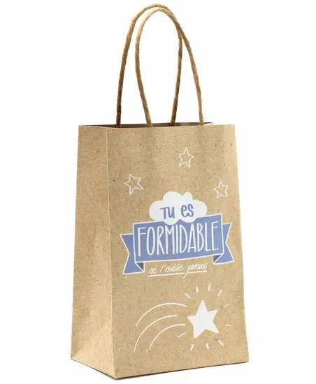 Small Kraft Gift Bag – 'Tu Es Formidable' Design (French) 1