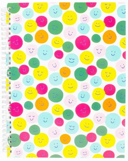Smiley-Face Illustrated Notebook - 160 Pages 1