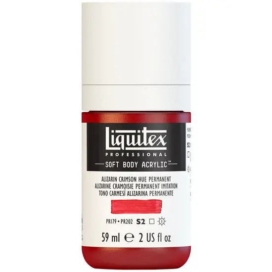 Soft Body Acrylic Paint – Alizarin Crimson Hue (Permanent), 2 Oz 1