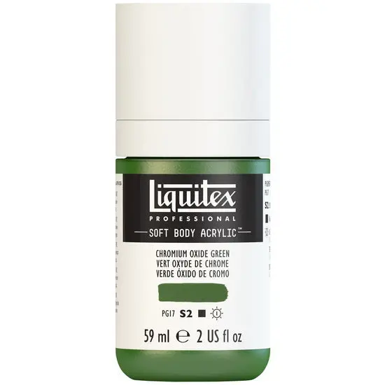 Soft-Body Acrylic Paint – Chromium Oxide Green, 2Oz (60Ml), High Pigment Load 1
