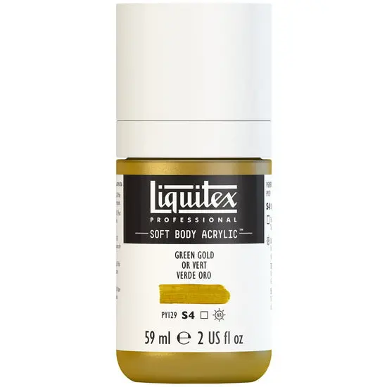 Soft-Body Acrylic Paint In Green Gold Hue – 2 Oz Artist Quality 1
