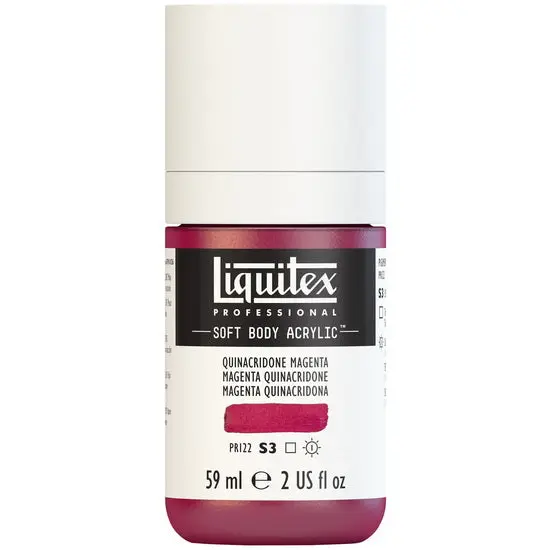 Soft Body Acrylic Paint – Quinacridone Magenta, 2Oz Premium Consistency 1