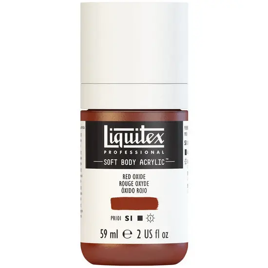 Soft-Body Acrylic Paint – Red Oxide Shade, 2 Oz Artist-Grade Tube S1 1