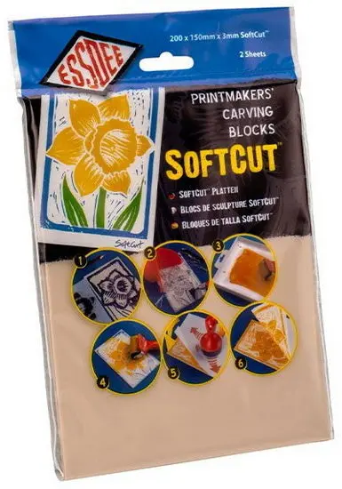 Softcut Linocut Block Set – 2 Sheets, 3Mm Thick, 20 × 15 Cm Each 1