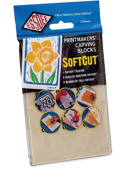 Softcut Linocut Block Set – Two 3 Mm Sheets, 15 × 10 Cm Each 1