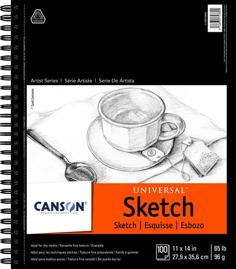 Spiral-Bound Sketchbook – 11×14 Inches, 65Lb Paper, 100 Sheets 1