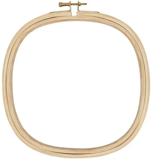 Square Embroidery Hoop – 20Cm Wooden Frame With Adjustable Tension 1