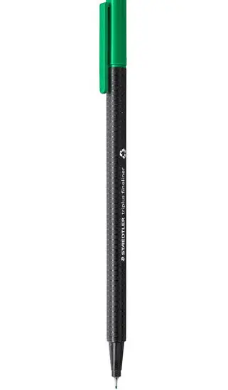 Stabilo Triplus Fineliner – Green, Fine Tip 1