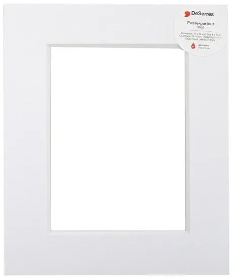 Standard White Mat Board – Fits 11X14" Art In 16X20" Frame 1
