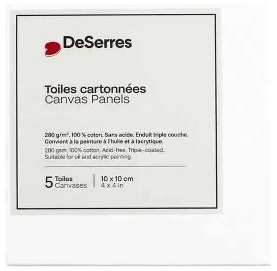 Stretched Canvas Boards – 4×4 Inch, Pack Of 5 1