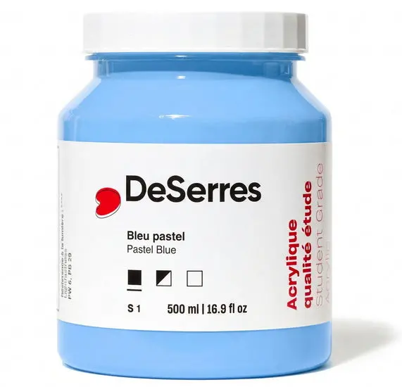 Student-Grade Acrylic Paint In Pastel Blue – 500Ml Bulk Container 1